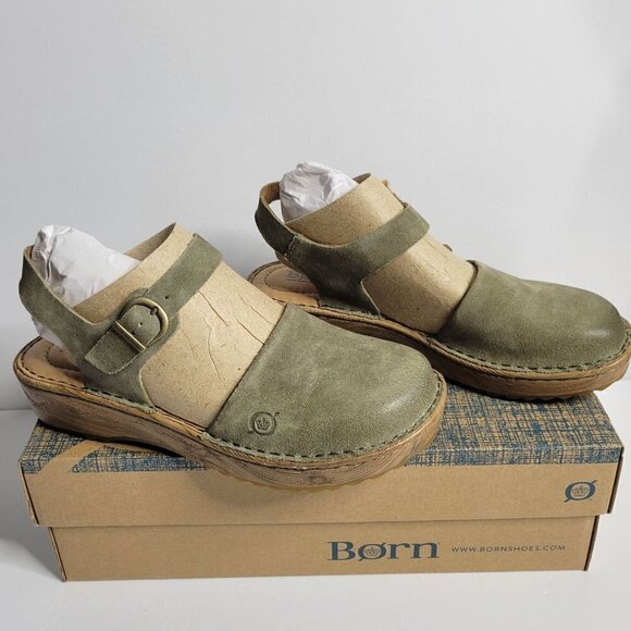 BORN Leather Alianna Platform Comfort Clogs Women Size 6 - Picture 3 of 14